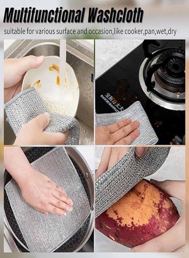 AEKDO Kitchen Towel Multipurpose Wire Dishwashing Scrubber for Utensils Multipurpose Dishwashing Easy Rinsing Reusable Wire Cleaning Supplies for Kitchen, Sinks, Pots (2) - Image 5